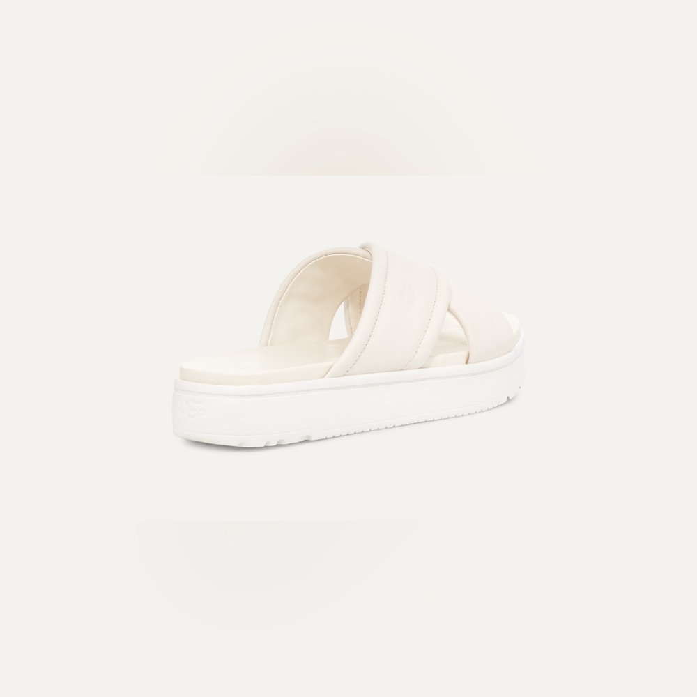 Ugg Zayne Crossband in White Leather Platform Sandal - Picture 4 of 10
